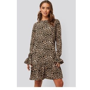 Round Neck Flounce Mini Dress